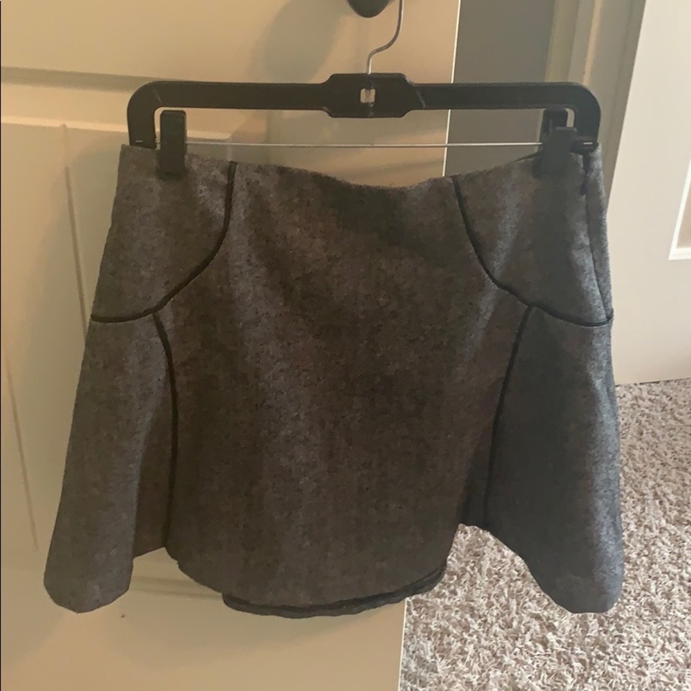 Grey tweed mini skater skirt